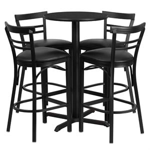 Flash Furniture 24&quot Round Laminate Table & 4 Metal Barstools