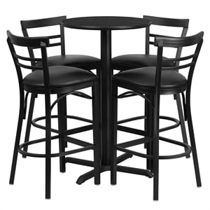 Flash Furniture 24&quot Round Laminate Table & 4 Metal Barstools