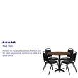 Flash Furniture 36Rd Laminate Table Set-Bnqt In Walnut Top Black Vinyl Seat