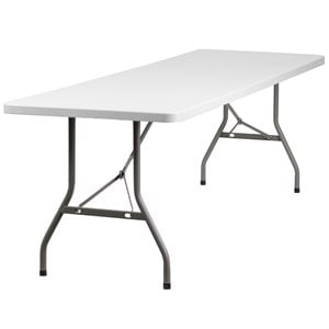 Flash Furniture 96&quot x 30&quot Plastic Folding Table in White