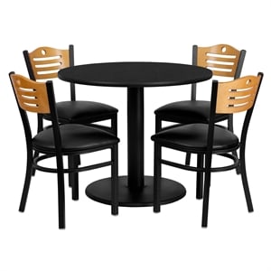 Flash Furniture Clark 24&quotW x 42&quotL Natural Laminate Table w/ 4 Barstools