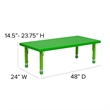 Flash Furniture 7 Piece Rectangular Activity Table Set in Green