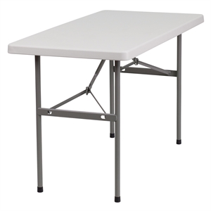 Flash Furniture 48&quot x 24&quot Plastic Folding Table in Granite White