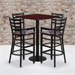 Flash Furniture Clark Square Table Set w/ 4 Ladder Back Metal Barstools