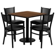 Flash Furniture 30Sq Laminate Table Set In Walnut