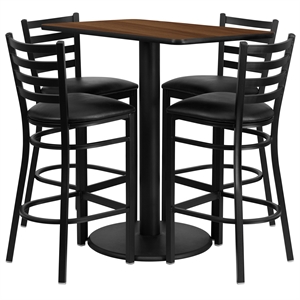 Flash Furniture Jamie 24&quot x 42&quot Laminate Table w/4 Metal Barstools