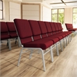 Flash Furniture Hercules Church Guest Chair with Rack in Burgundy