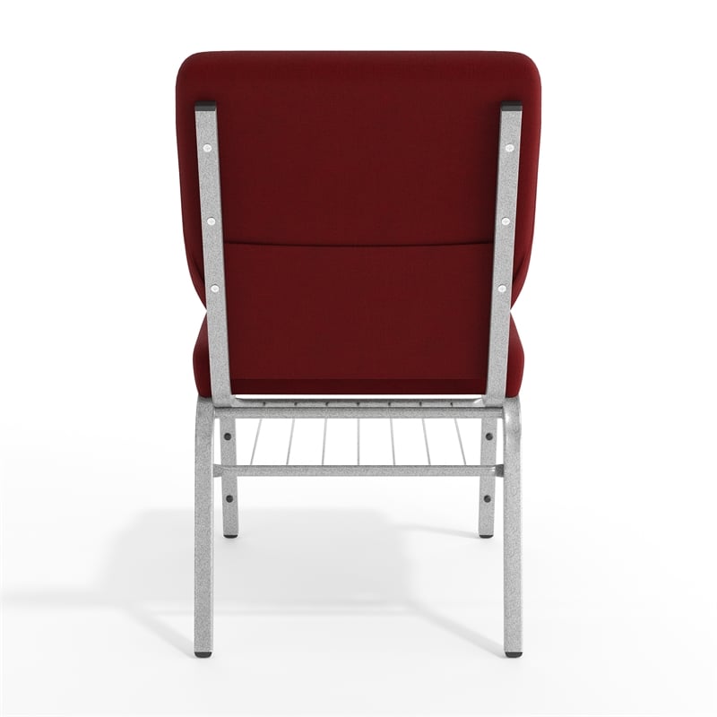 Flash Furniture Hercules Church Guest Chair with Rack in Burgundy