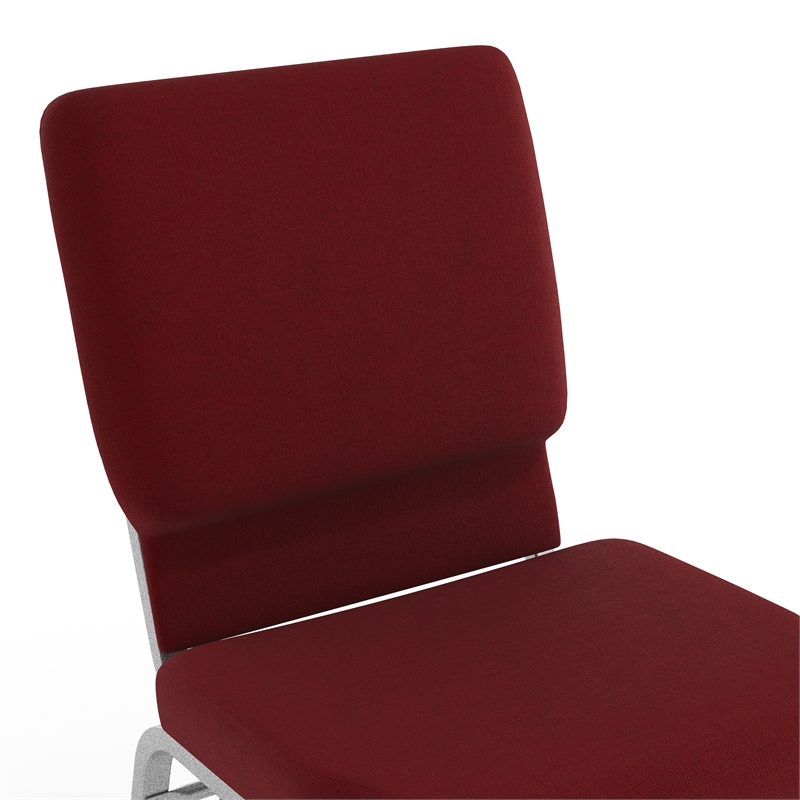 Flash Furniture Hercules Church Guest Chair with Rack in Burgundy