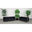 Flash Furniture Hercules Imagination Leather Sofa and Loveseat Set in Black
