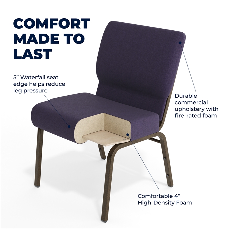 Flash Furniture Hercules Church Stacking Chair in Royal Purple