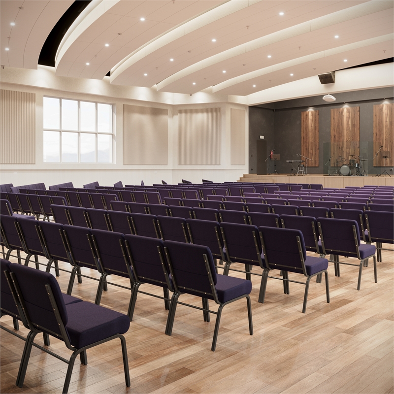 Flash Furniture Hercules Church Stacking Chair in Royal Purple