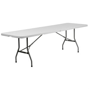 Flash Furniture 96&quot x 30&quot Plastic Bi Folding Table in White