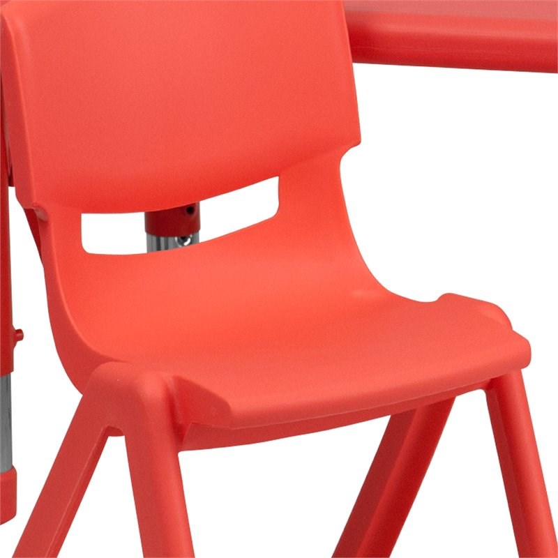 Flash Furniture 5 Piece Rectangular Activity Table Set in Red