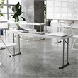 Flash Furniture Waterproof Plastic/Metal Folding Training Table in Granite White