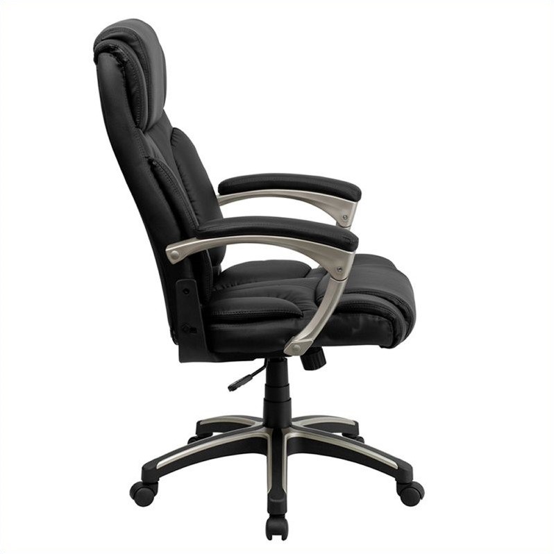 Flash Furniture High Back Folding Leather Office Chair in Black