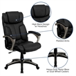 Flash Furniture High Back Folding Leather Office Chair in Black