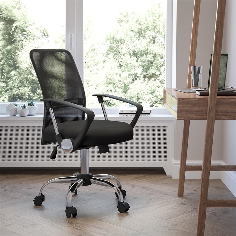Flash Furniture Mid-Back Black Mesh Computer Office Chair with Chrome Base