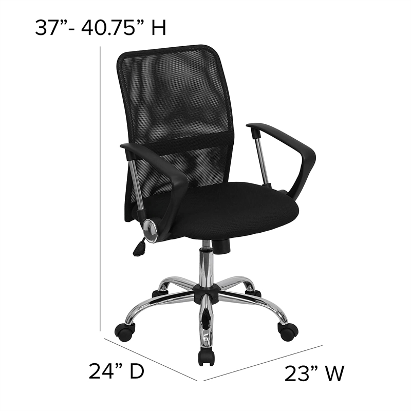 Flash Furniture Mid-Back Black Mesh Computer Office Chair with Chrome Base