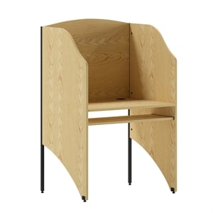Flash Furniture Kevin Starter Study and Computer Carrel in Oak Finish