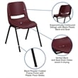 Flash Furniture Hercules Ergonomic Shell Back Stacking Chair in Burgundy