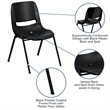 Flash Furniture Hercules Ergonomic Shell Back Stacking Chair in Black