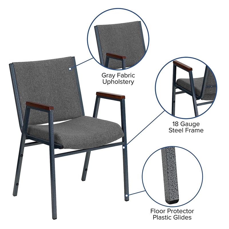 Flash Furniture Hercules Upholstered Stacking Chair in Gray