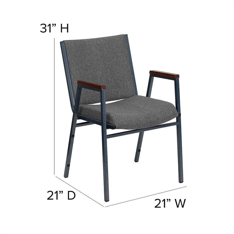 Flash Furniture Hercules Upholstered Stacking Chair in Gray