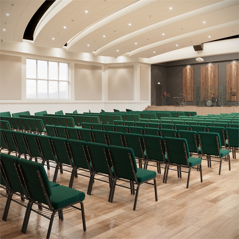 Flash Furniture Hercules Church Stacking Guest Chair in Green