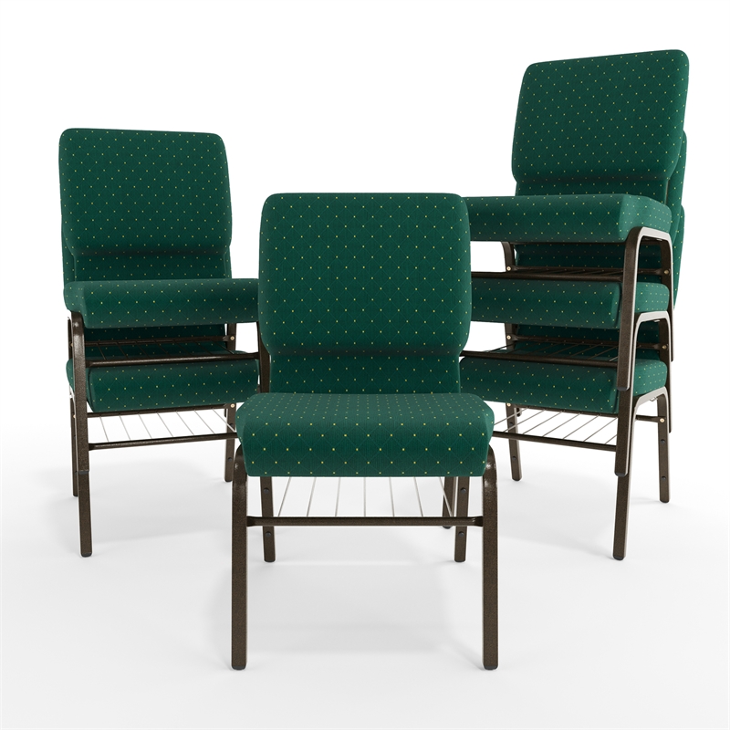 Flash Furniture Hercules Church Stacking Guest Chair in Green