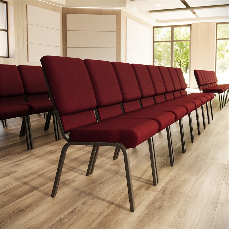 Flash Furniture Hercules Church Stacking Guest Chair in Burgundy