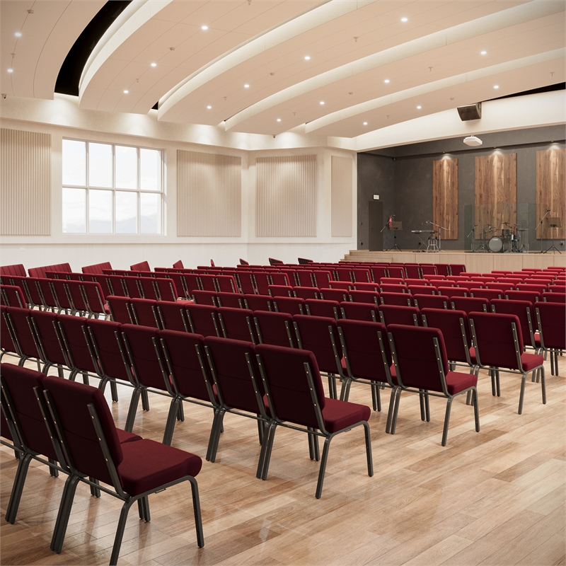 Flash Furniture Hercules Church Stacking Guest Chair in Burgundy