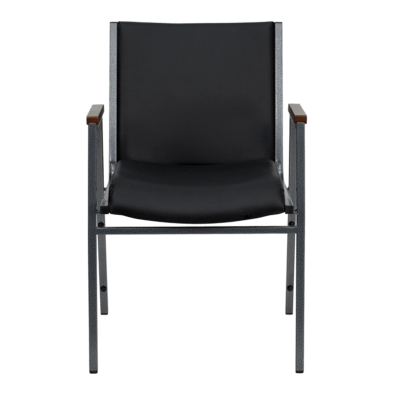 Flash Furniture Hercules Upholstered Stacking Chair in Black Vinyl