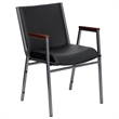 Flash Furniture Hercules Upholstered Stacking Chair in Black Vinyl