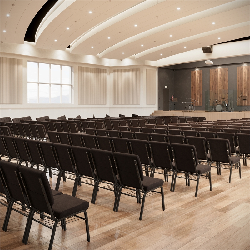 Flash Furniture Hercules Church Stacking Guest Chair in Brown