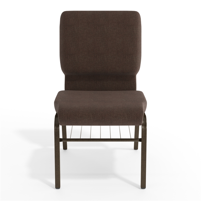 Flash Furniture Hercules Church Stacking Guest Chair in Brown