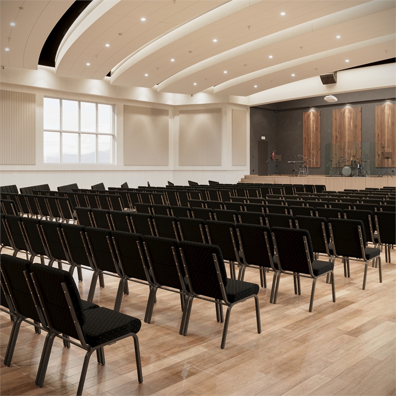 Flash Furniture Hercules Stacking Church Stacking Guest Chair in Black