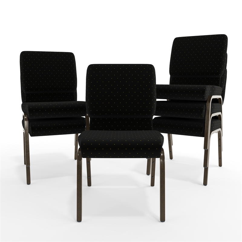 Flash Furniture Hercules Stacking Church Stacking Guest Chair in Black