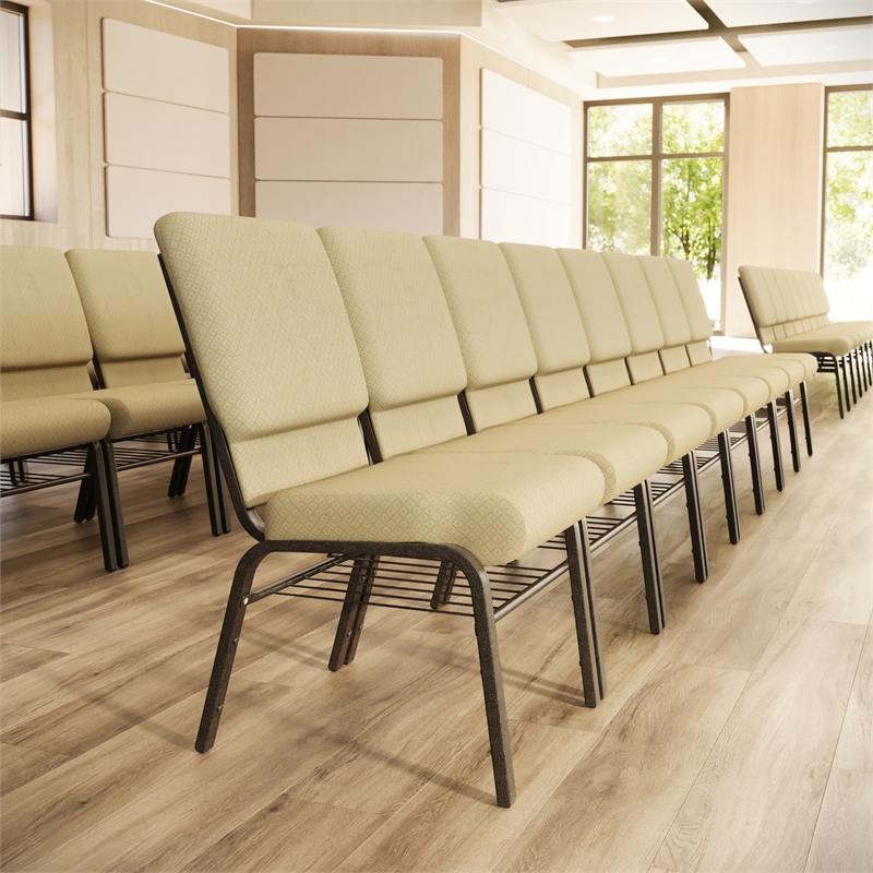 Flash Furniture Hercules Church Stacking Guest Chair in Beige