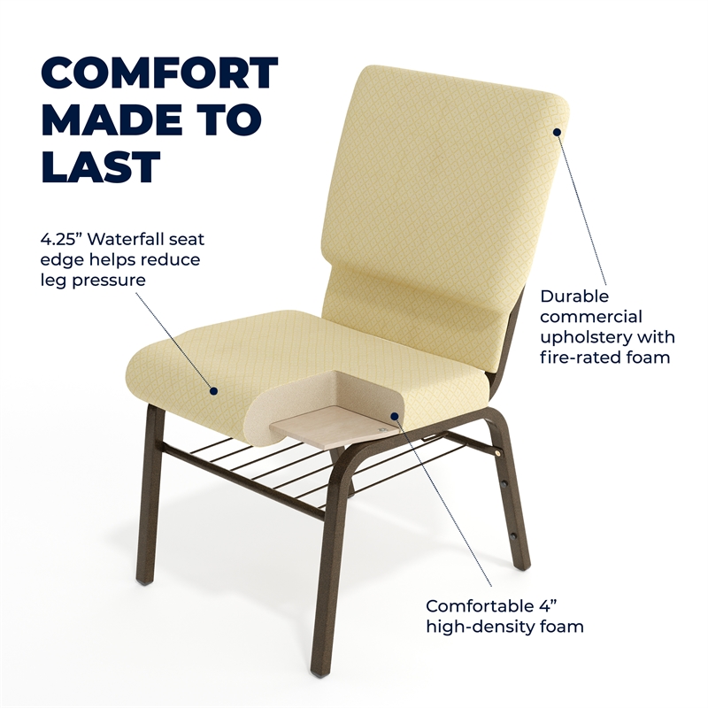 Flash Furniture Hercules Church Stacking Guest Chair in Beige