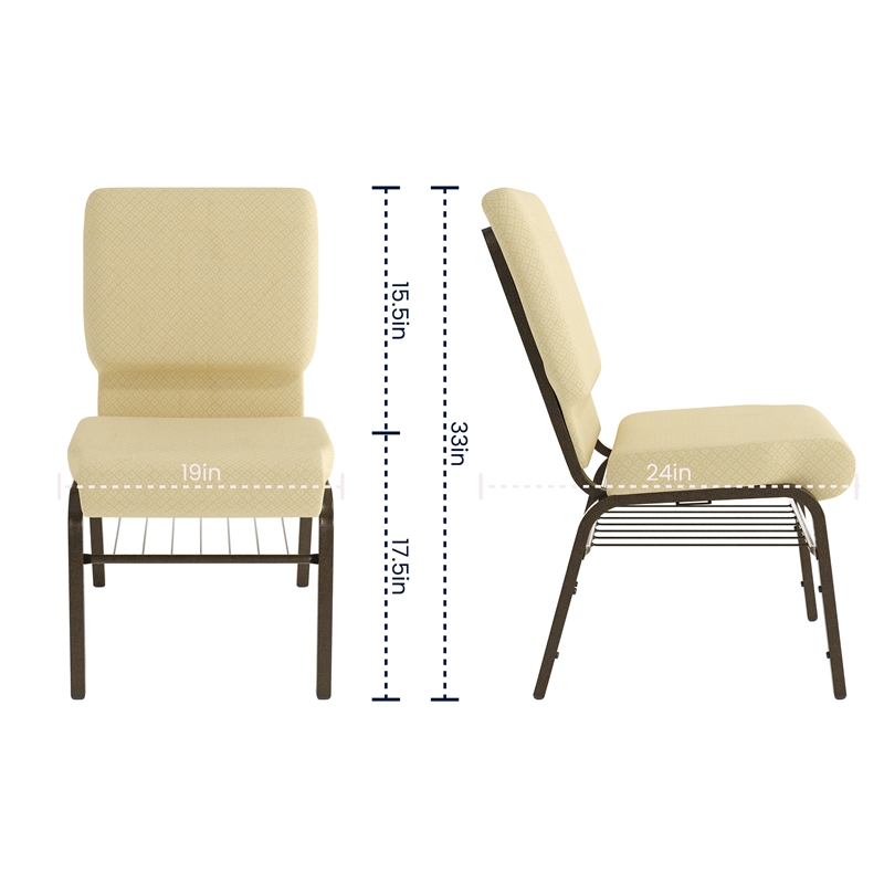 Flash Furniture Hercules Church Stacking Guest Chair in Beige