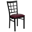 Flash Furniture Hercules Black Window Back Dining Chair in Burgundy