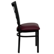 Flash Furniture Hercules Black Window Back Dining Chair in Burgundy