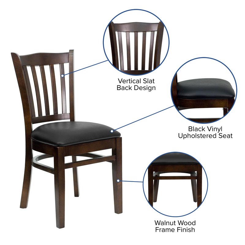 Flash Furniture Hercules Series Restaurant Dining Chair in Black Seat