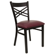 Flash Furniture Hercules Black Back Metal Dining Chair in Burgundy