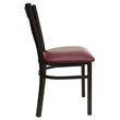 Flash Furniture Hercules Black Back Metal Dining Chair in Burgundy