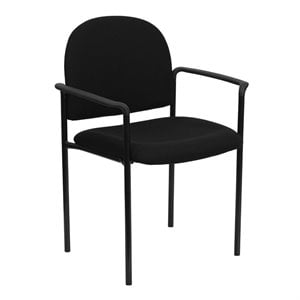 Flash Furniture Stackable Side Guest Chair in Black with Arms