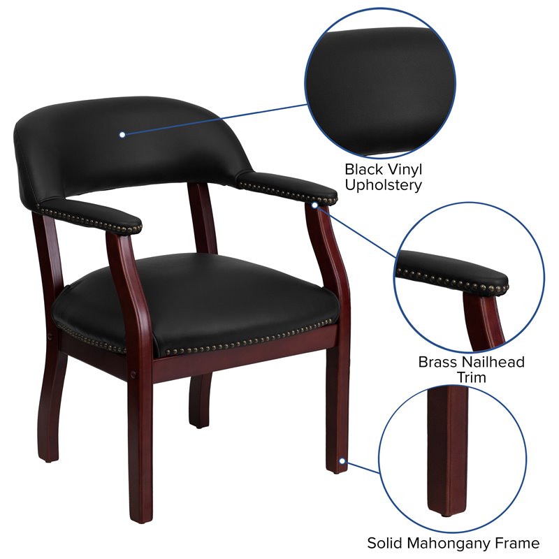 Flash Furniture Luxurious Conference Guest Chair in Black