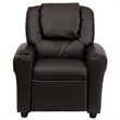 Flash Furniture Leathersoft Recliner with Cup Holder and Headrest in Brown