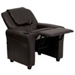 Flash Furniture Leathersoft Recliner with Cup Holder and Headrest in Brown
